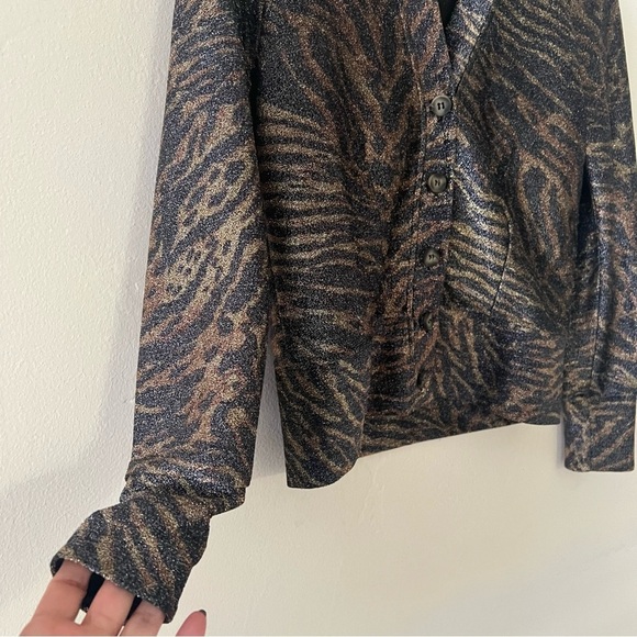 GANNI Tiger-Print Lurex Cardigan - Picture 5 of 8